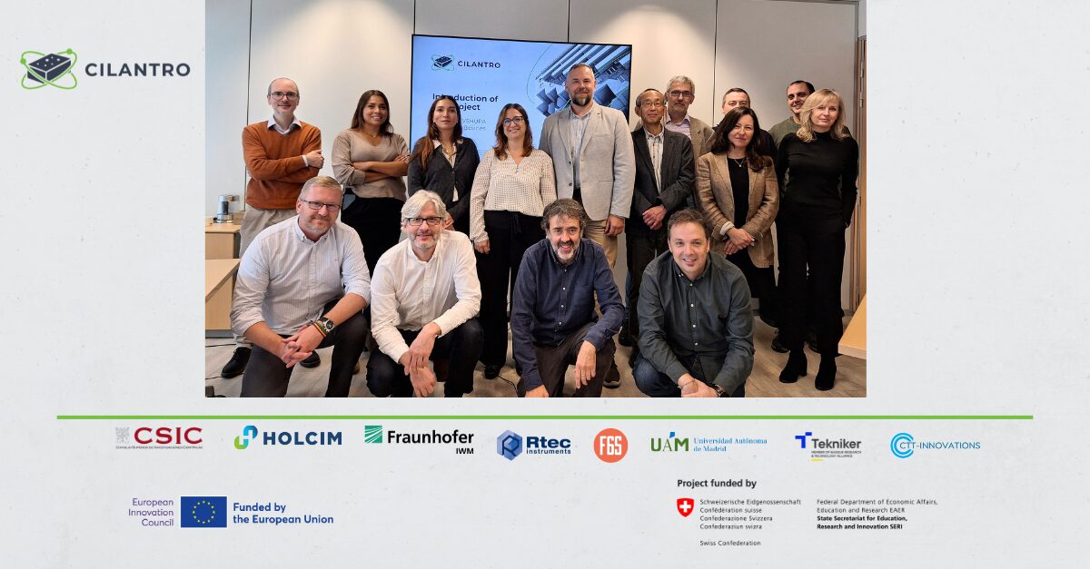 Brussels, Belgium – 10 October 2025 – The CILANTRO project, an ambitious new European initiative poised to revolutionize the cement industry, officially commenced its operations with a successful Kick-off Meeting held at the CSIC Brussels Office. This landmark project, co-funded by the European Union under its Horizon Europe EIC Pathfinder programme (Grant Agreement No. 101223262) and the Swiss Government, brings together eight partners from across Europe.